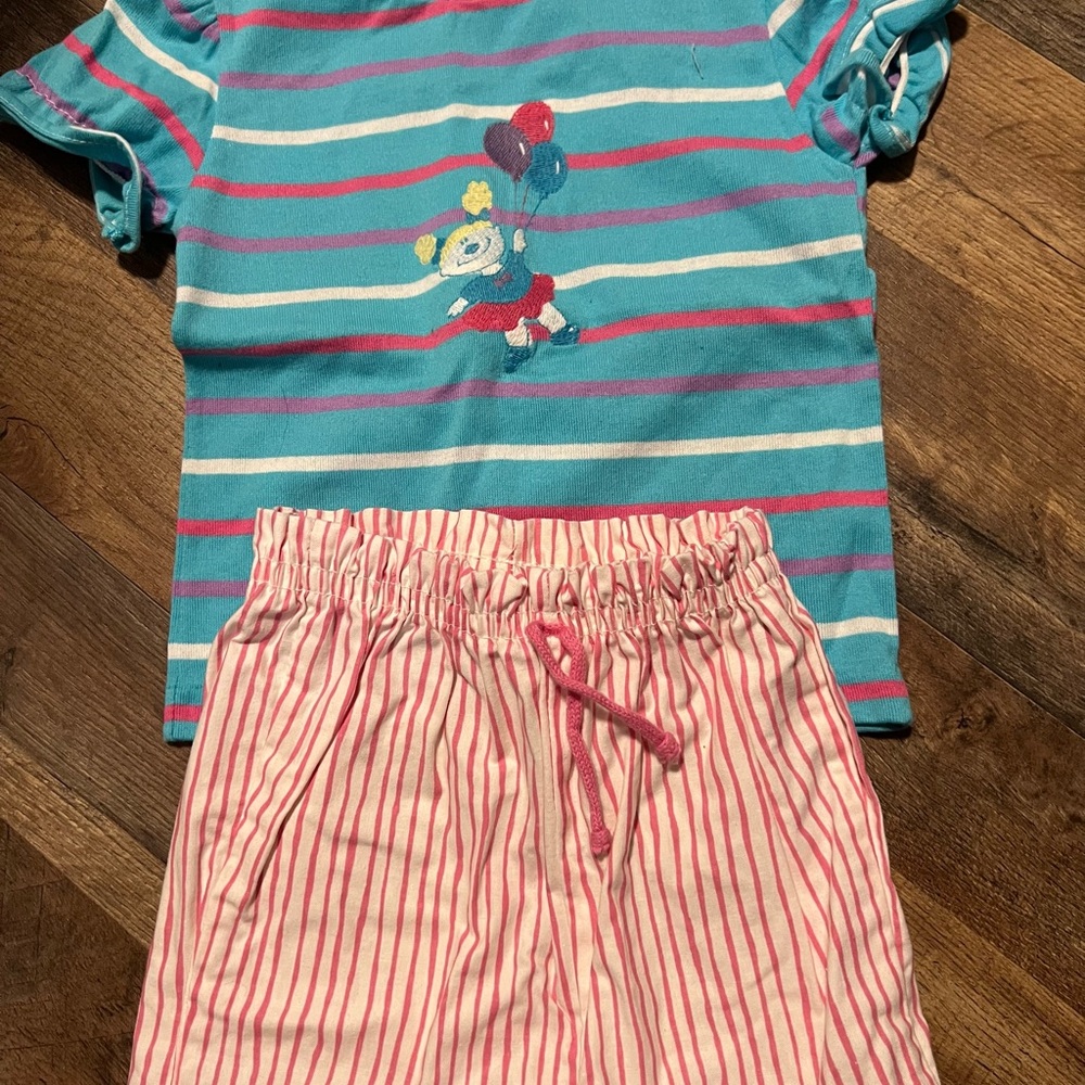 Healthtex Striped Kids Set - Blue and Pink 3/4T *flawed